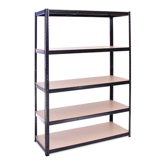 WC-003 5 Tier Boltless Shelving Unit - Black - 1800 x 1200 x 400mm