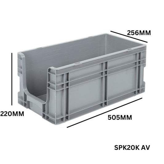 22 Litre Euro Box Open Front - 505mm x 256mm x 220mm - SPK20K AV