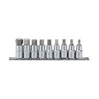 Draper Expert 16307 1/2" Sq. Dr. 55mm Long Metric Hexagonal Socket Bit Set (9 Piece)