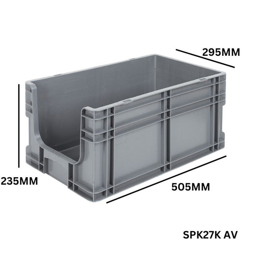 27 Litre Euro Box Open Front - 600mm x 400mm x 270mm - SPK27K AV