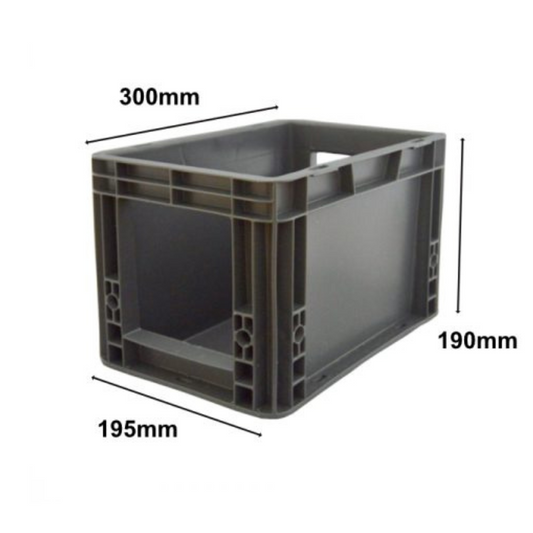 7 Litre Euro Box with Half Open Front - 300mm x 195mm x 190mm - SPK3017 AV