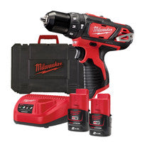 Milwaukee M12BPD-202C 12V Sub Compact Percussion Drill with 2x 2.0Ah Batteries