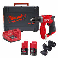 Druileálaí/Tiománaí Suiteála Milwaukee M12 FDDXKIT-202X M12 FUEL„¢ le Cinn Inmhalartaithe & 2x Ceallraí 2.0Ah