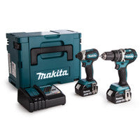 Tacar Druileála & Tiománaithe Gan Scuab Makita DLX2180TJ 18V le 2 chadhnraí 5.0Ah