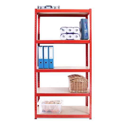 WC-002 5 Tier Red Boltless Shelving Unit - 1800 x 900 x 450mm