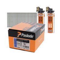 Paslode 921590 F16 1.6mm x 45mm Galvanised Straight Brad Nails (2000 Pack & 2 Fuel Cells)