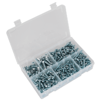 Sealey AB054MS Machine (Body) Screw Assortment 264pc M5-M8 Countersunk DIN 965Z & Pan Head DIN 7985Z Pozi - Metric
