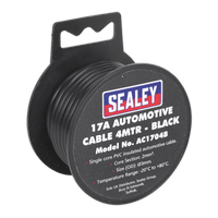 Sealey AC1704B Automotive Cable Thick Wall 17A 4m Black