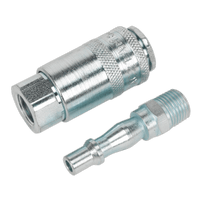 Sealey AC61 Air Tool Coupling Kit 2pc 1/4"BSP