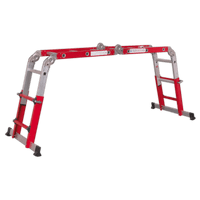 Sealey AFPL2 4-Way Aluminium Adjustable Height Folding Platform Ladder EN 131