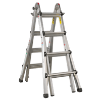 Sealey AFPL3 4-Way Trade Aluminium Adjustable Height Telescopic Ladder EN 131