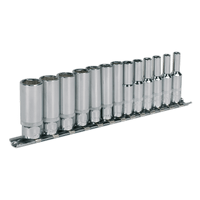Sealey AK2692 Socket Set 13pc 1/4"Sq Drive 6pt Deep WallDrive® Metric