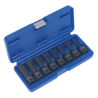 Sealey AK5601 Impact Hex Socket Bit Set 8pc 1/2"Sq Drive