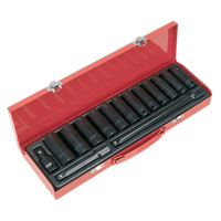 Sealey AK5815M Impact Socket Set 15pc 1/2"Sq Drive Deep Metric
