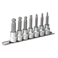 Sealey AK621 Hex Ball-End Socket Bit Set 7pc Metric 3/8"Sq Drive 62mm