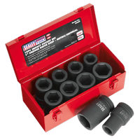 Sealey AK689 Impact Socket Set 10pc Deep 1"Sq Drive Metric/Imperial