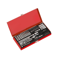 Sealey AK690 Socket Set 41pc 1/4"Sq Drive 6pt WallDrive® - Metric/Imperial