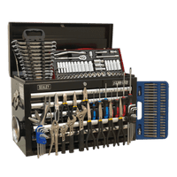 Sealey AP33059BCOMBO Topchest 5 Drawer with Ball Bearing Slides - Black & 139pc Tool Kit