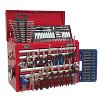 Sealey AP33109COMBO Topchest 10 Drawer with Ball Bearing Slides - Red & 139pc Tool Kit