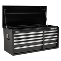 Sealey AP41110B Topchest 10 Drawer with Ball Bearing Slides Heavy-Duty - Black