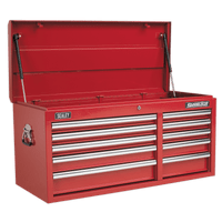 Sealey AP41110 Topchest 10 Drawer with Ball Bearing Slides Heavy-Duty - Red
