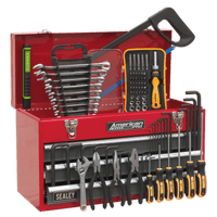 Sealey AP9243BBCOMBO Portable Tool Chest 3 Drawer with Ball Bearing Slides - Red/Grey & 93pc Tool Kit