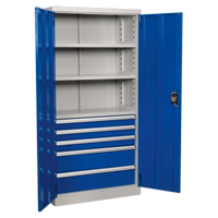 Sealey APICCOMBO5 Industrial Cabinet 5 Drawer 3 Shelf 1800mm