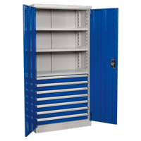 Sealey APICCOMBO7 Industrial Cabinet 7 Drawer 3 Shelf 1800mm