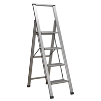Sealey APSL4 Aluminium Professional Folding Step Ladder 4-Step 150kg Capacity