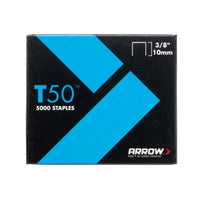 Arrow ARRT5038 T50 Staples 10mm 3/8in Pack 5000 - 4 x 1250