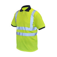 Léine Polo Buí Ard-Infheictheachta Scan SCAWWHVPSXL - XL (46 orlach)