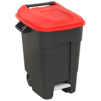 Sealey BM100PR Refuse/Wheelie Bin with Foot Pedal 100L - Red