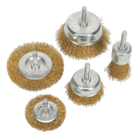 Sealey BWBS05 Wire Brush Set 5pc Brassed