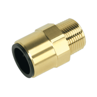 Sealey CAS22BSA Straight Adaptor 22mm x 3/4"BSPT Brass (John Guest Speedfit® - MM012206N)