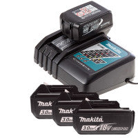 Makita DC18RC 18V LXT Fast Charger with 4x 3.0Ah Batteries