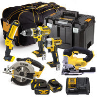 DeWalt XR 18V Power Tool 5pc Kit with 3x 4.0Ah Batteries