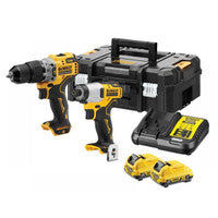 Pacáiste Dúbailte DeWalt DCK2111L2T 12V Comhcheangailte Tionchair Gan Scuab le 2 chadhnraí 3.0Ah