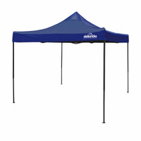 Dellonda DG131 Premium 3 x 3m Pop-Up Gazebo, PVC Coated, Water Resistant Fabric, Supplied with Carry Bag, Rope, Stakes & Weight Bags - Blue Canopy