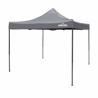 Dellonda DG133 Premium 3 x 3m Pop-Up Gazebo, PVC Coated, Water Resistant Fabric, Supplied with Carry Bag, Rope, Stakes & Weight Bags - Grey Canopy