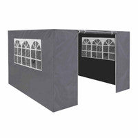Dellonda DG149 Premium Gazebo/Marquee Side Walls/Doors/Windows, Fits 3 x 3m Models - Grey