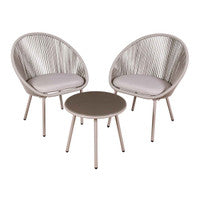 Dellonda DG55 Como Bistro Set With Tempered Glass Top (3 Pieces)