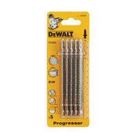 DeWalt DT2059-QZ T345XF Bi-Metal Progressor Tooth Jigsaw Blade 101mm x 2.4-5 TPI (5 Pack)