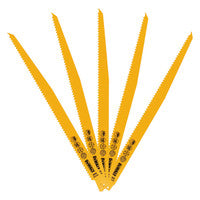 DeWalt DT2350-QZ Bi-Metal Reciprocating Saw Blades for Fast Cuts in Wood with Nails & Plastic 305mm x 14 TPI (5 Pack)
