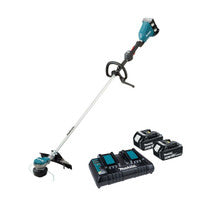 Makita DUR368LPT2 Twin 18V LXT Loop Handle Brushless Brush Cutter with 2x 5.0Ah Batteries