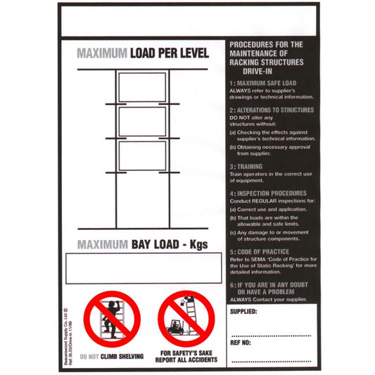 Drive Thru Racking Loading Sign