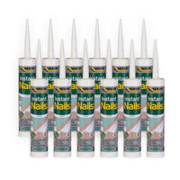 Everbuild INST Instant Nails Adhesive 290ml, White (12 Pack)