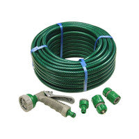 Faithfull PVC Reinforced Hose 15m Fittings & Spray Gun