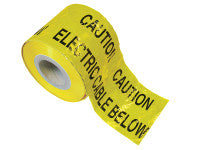 Faithfull FAITAPEUELE Warning Tape 365m - Electric