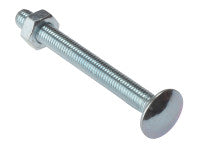 ForgeFix M10 x 130mm Carriage Bolt & Nut ZP 10CB10130 (10 Pack)