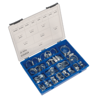 Sealey HCJ85AC HI-GRIP® Hose Clip Assortment 81pc Sizes Ø9.5-55mm